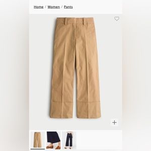 J Crew Cropped Wide Leg Chino Pant Size 6